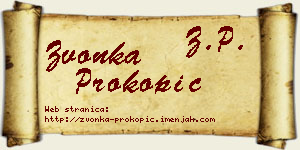 Zvonka Prokopić vizit kartica
